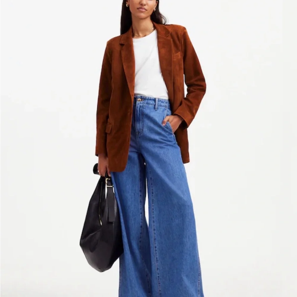 Madewell Kline Suede Blazer Size 0 Soft Mahogany color - Picture 2 of 7